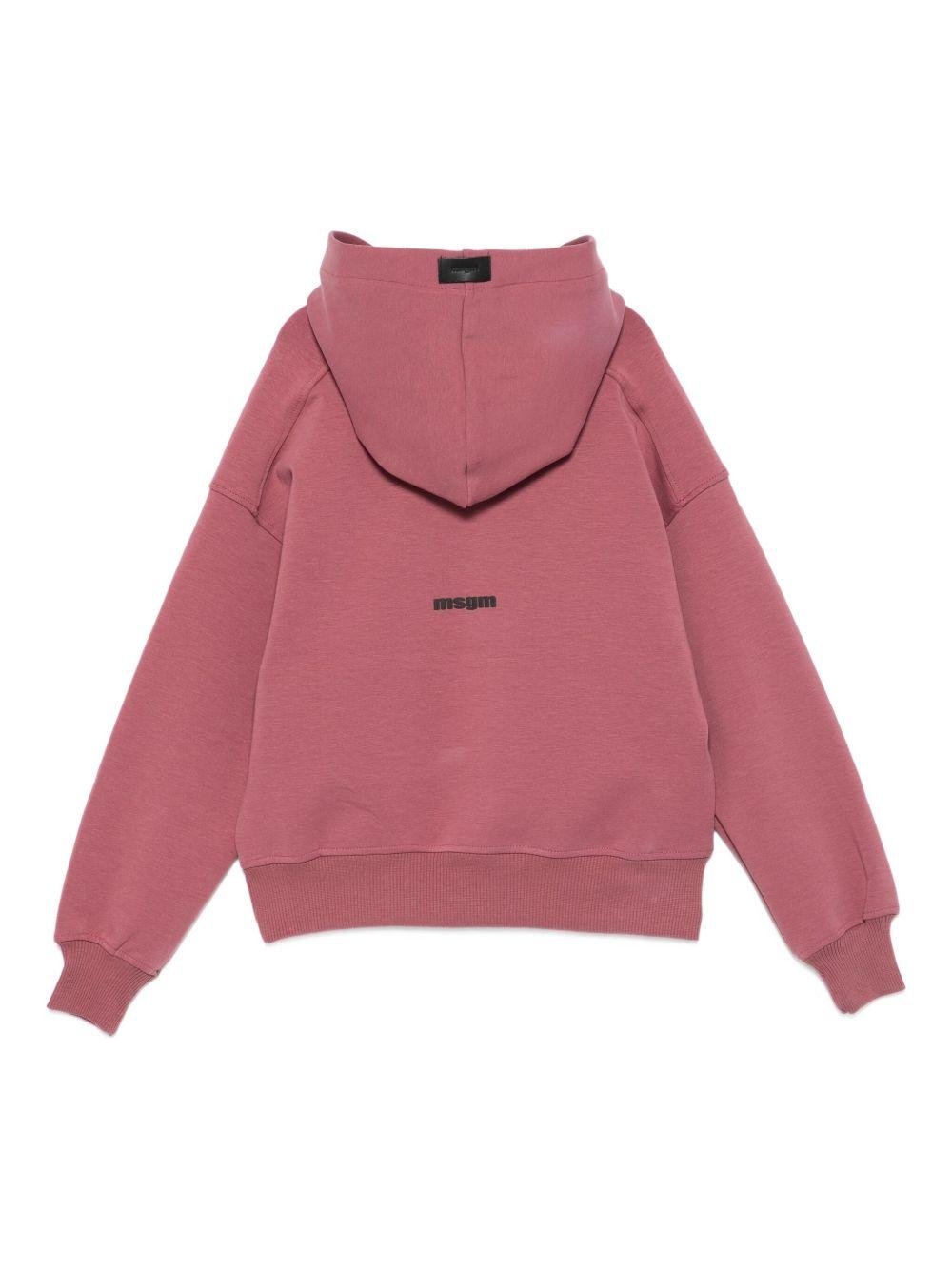 Felpa per bambini MSGM Kids rosa con stampa del logo - Rubino Kids