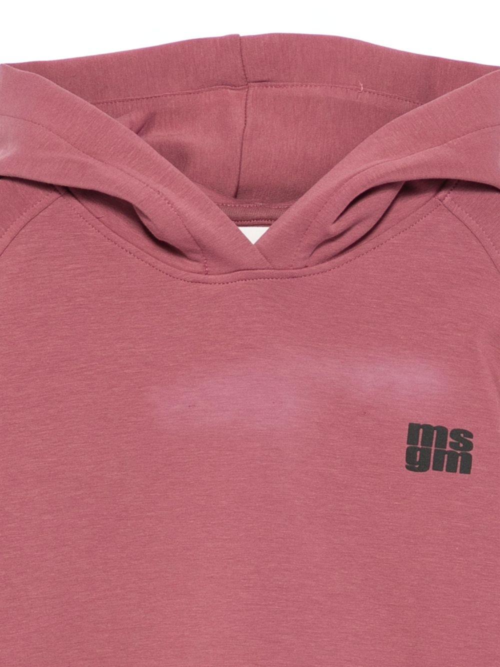 Felpa per bambini MSGM Kids rosa con stampa del logo - Rubino Kids