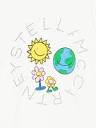 Felpa per bambini Stella McCartney Kids bianco con stampa grafica Earth - Rubino Kids