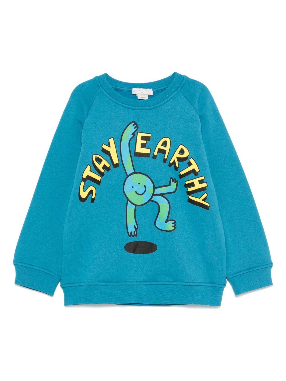 Felpa per bambini Stella McCartney Kids blu con stampa grafica - Rubino Kids