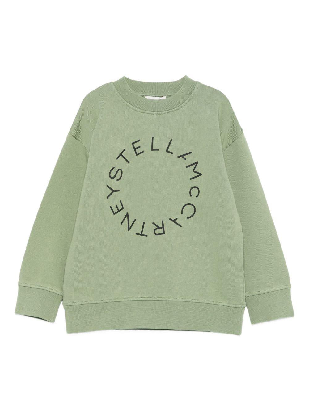 Stella McCartney Kids Green Sweatshirt with Circular Logo | Offer