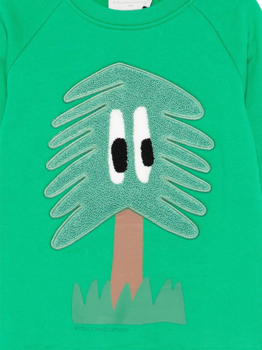 Felpa per bambini Stella McCartney Kids verde con stampa albero - Rubino Kids