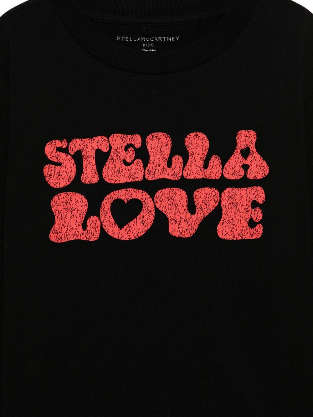Felpa per bambini Stella McCartney nera con stampa grafica frontale - Rubino Kids