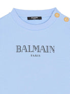 Felpa per bambino Balmain Kids azzurra con logo sul davanti - Rubino Kids