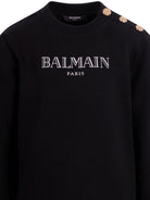 Felpa per bambino Balmain Kids nera con logo sul davanti - Rubino Kids