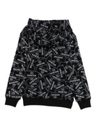 Felpa per bambino Balmain Kids nera con stampa del logo - Rubino Kids