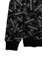 Felpa per bambino Balmain Kids nera con stampa del logo - Rubino Kids