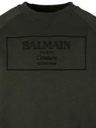 Felpa per bambino Balmain Kids verde con logo ricamato - Rubino Kids