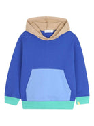Felpa per bambino Billieblush blu con cappuccio e design color - block - Rubino Kids
