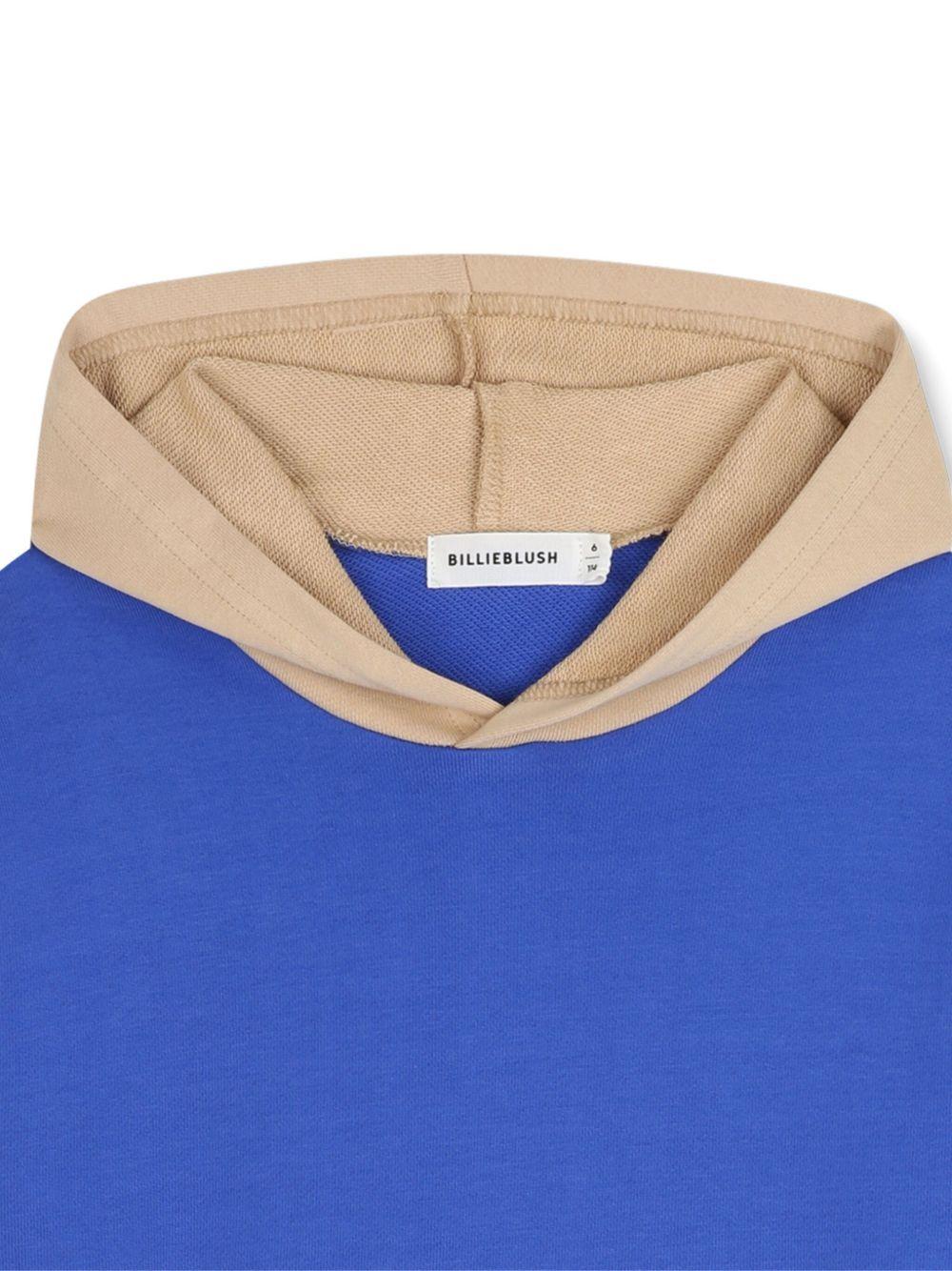 Felpa per bambino Billieblush blu con cappuccio e design color - block - Rubino Kids