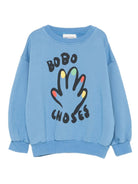 Felpa per bambino Bobo Choses blu con stampa grafica - Rubino Kids