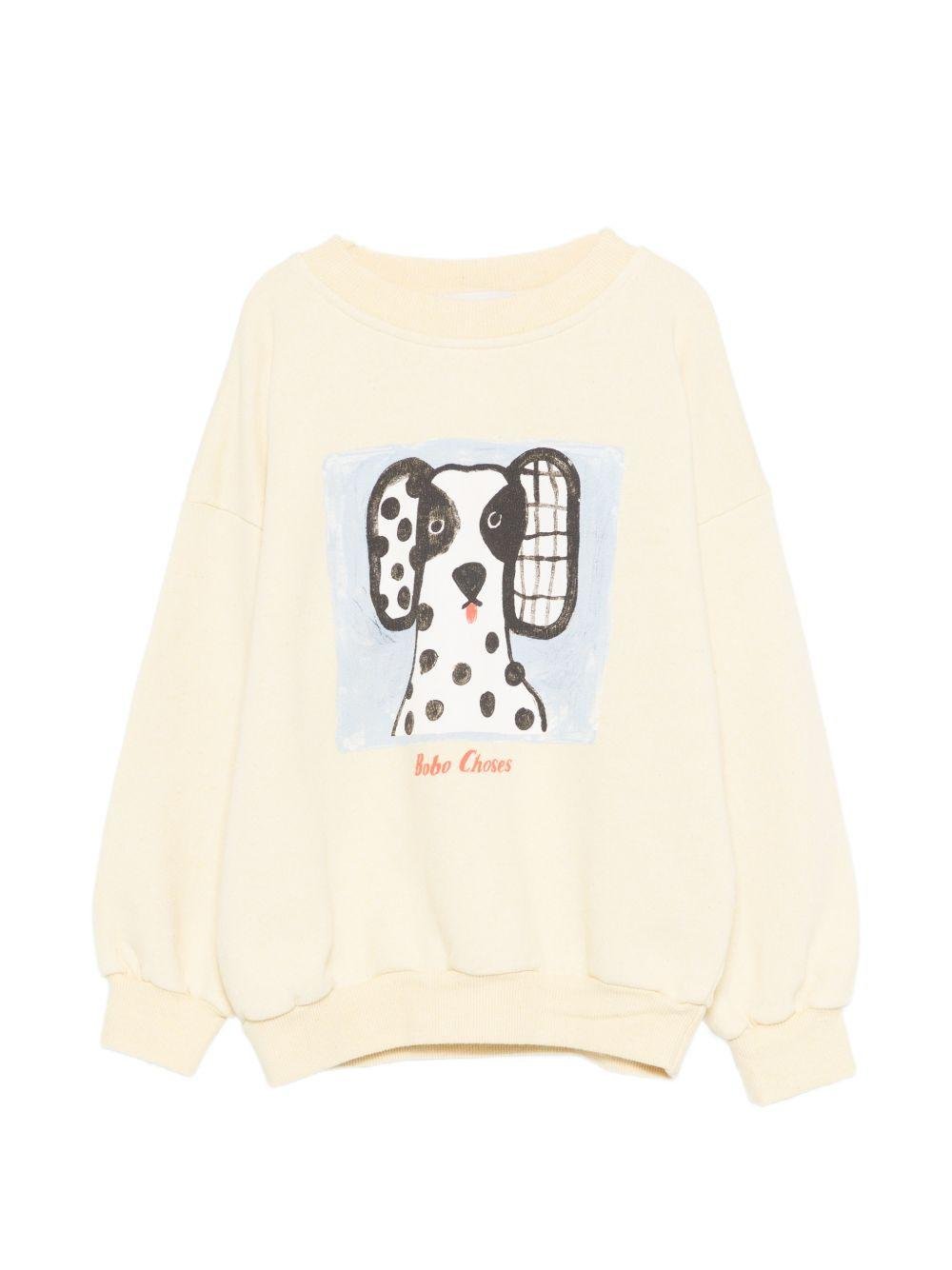 Felpa per bambino Bobo Choses gialla con stampa grafica Van Dog - Rubino Kids