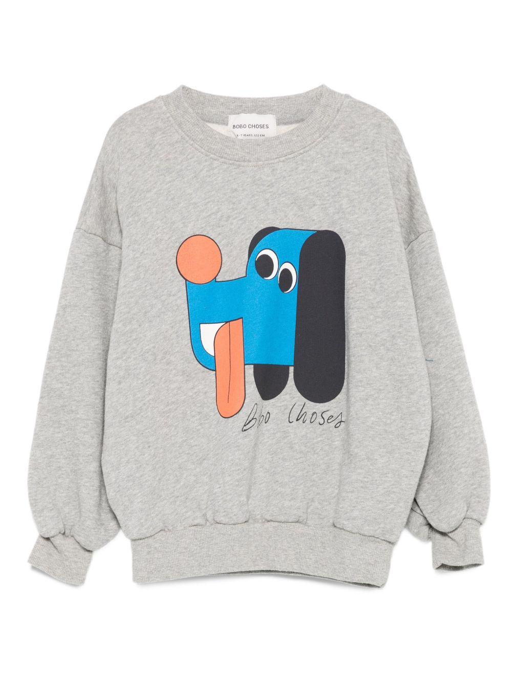 Felpa per bambino Bobo Choses grigia con stampa cane - Rubino Kids
