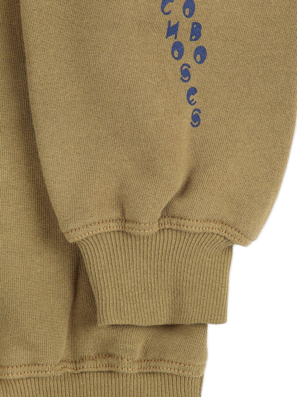 Felpa per bambino Bobo Choses marrone con colletto a contrasto - Rubino Kids