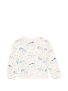 Felpa per bambino Bonpoint bianco con stampa grafica all - over blu - Rubino Kids