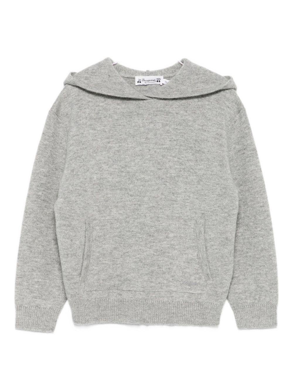 Felpa per bambino Bonpoint grigio lavorata a maglia - Rubino Kids