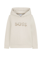 Felpa per bambino BOSS Kids beige con cappuccio - Rubino Kids