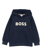 Felpa per bambino Boss Kids blu con logo sul davanti - Rubino Kids