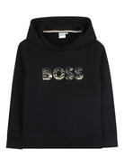 Felpa per bambino BOSS Kids nera con cappuccio - Rubino Kids