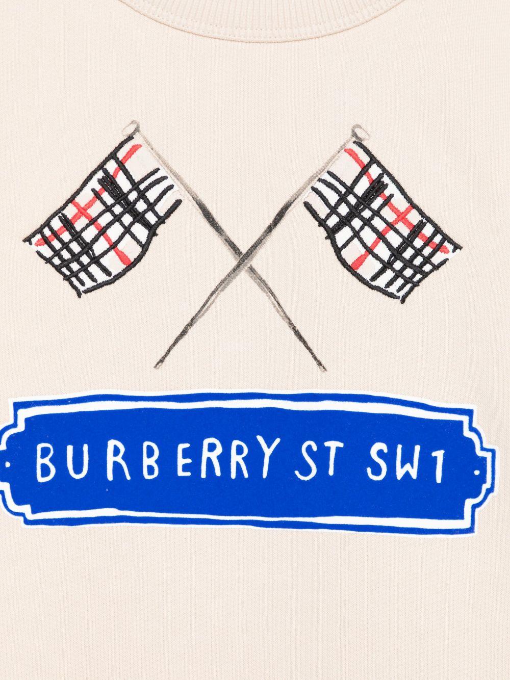 Felpa per bambino Burberry Kids bianca con stampa - Rubino Kids