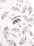 Felpa per bambino Burberry Kids bianco con stampa ombrello - Rubino Kids