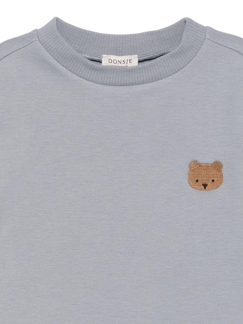 Felpa per bambino Donsje grigia con orso ricamato - Rubino Kids