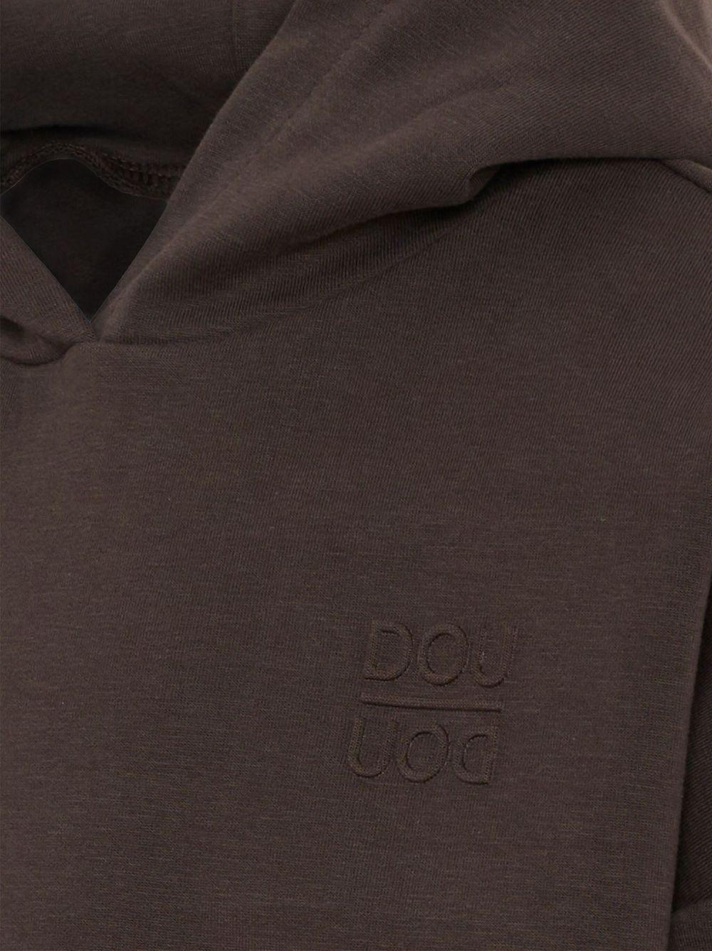 Felpa per bambino Douuod Kids marrone con dettaglio logo - Rubino Kids
