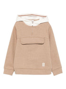 Felpa per bambino Eleventy Kids beige con tasca a marsupio - Rubino Kids