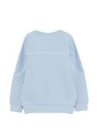 Felpa per bambino Emporio Armani Kids azzurra con logo sul davanti - Rubino Kids