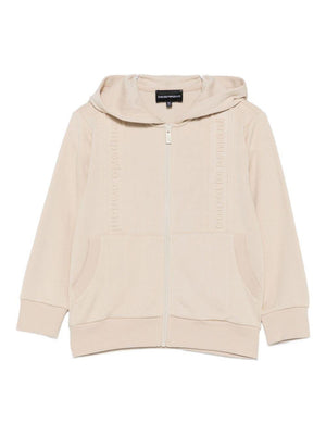 Emporio Armani Kids beige sweatshirt with logo detail