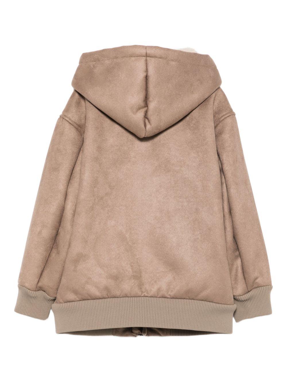 Felpa per bambino Emporio Armani Kids beige con due tasche anteriori a marsupio - Rubino Kids