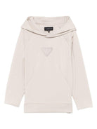 Felpa per bambino Emporio Armani Kids beige con scollo con cappuccio - Rubino Kids