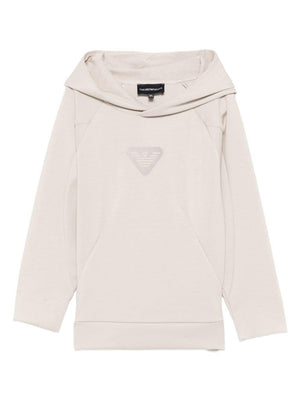 Emporio Armani Kids beige hooded sweatshirt for boys