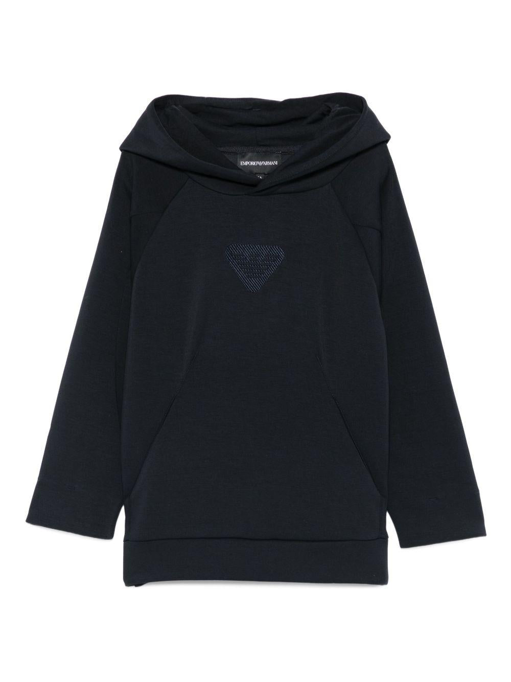 Felpa per bambino Emporio Armani Kids blu con cappuccio - Rubino Kids
