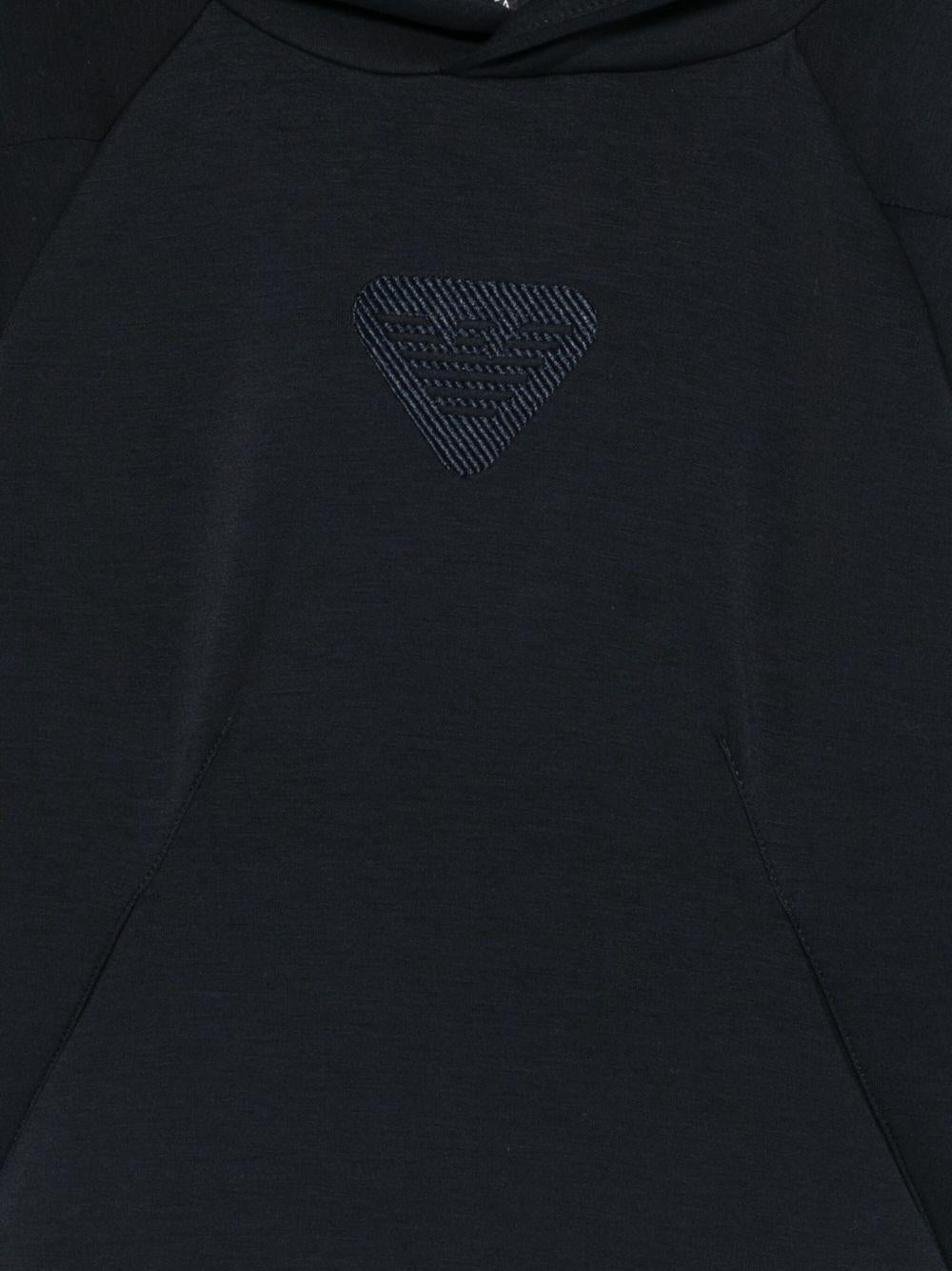 Felpa per bambino Emporio Armani Kids blu con cappuccio - Rubino Kids