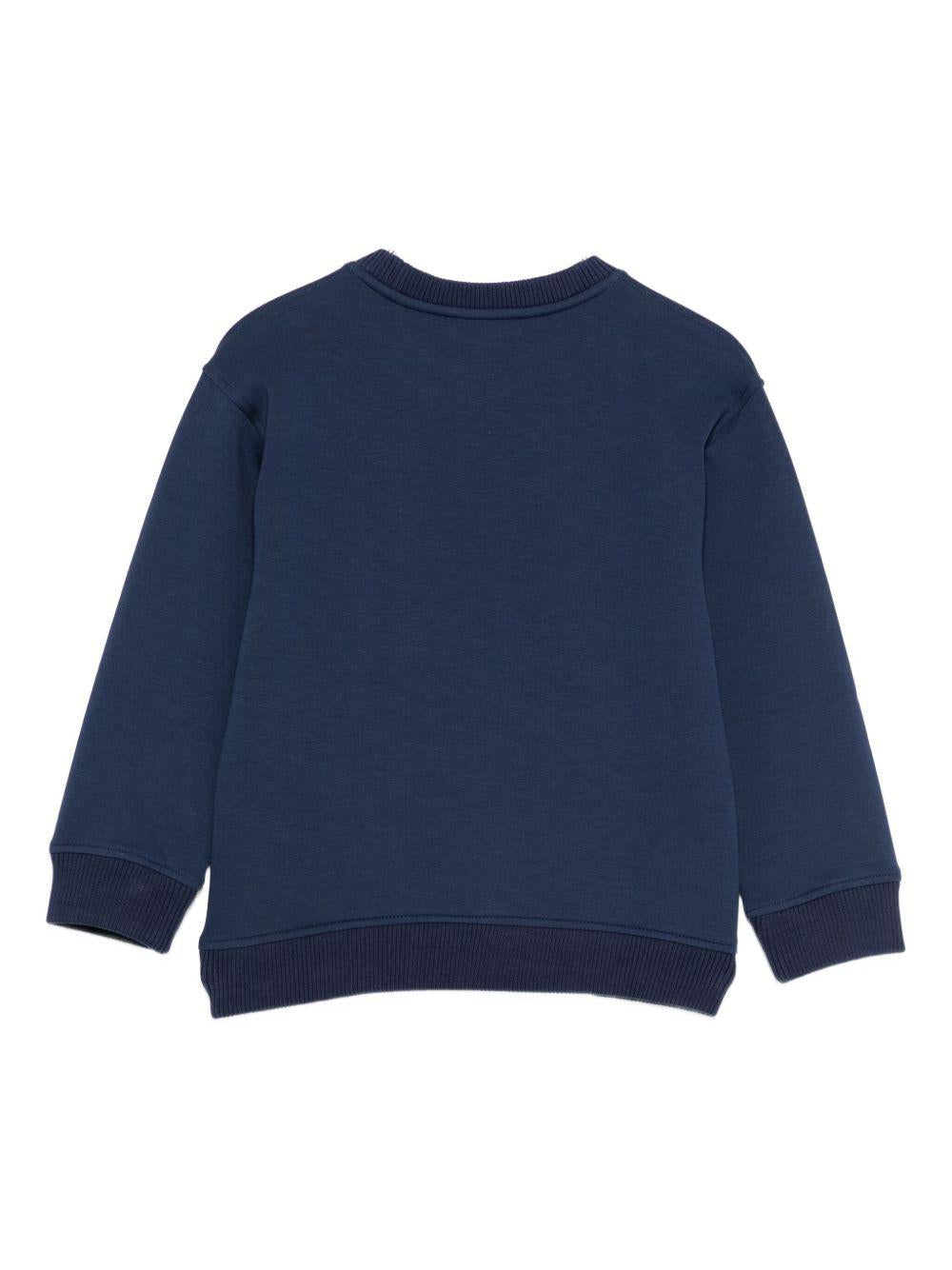 Felpa per bambino Emporio Armani Kids blu con stampa grafica - Rubino Kids