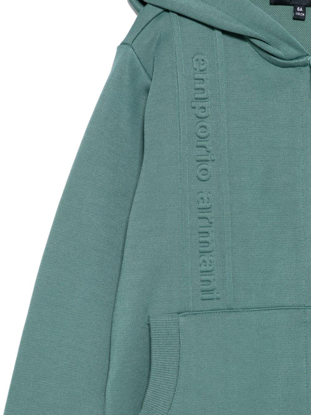 Felpa per bambino Emporio Armani Kids verde con logo - Rubino Kids