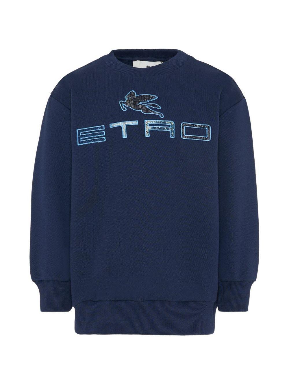 Felpa per bambino Etro Kids blu con logo sul davanti - Rubino Kids