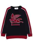 Felpa per bambino ETRO KIDS blu con motivo Pegaso sul davanti - Rubino Kids