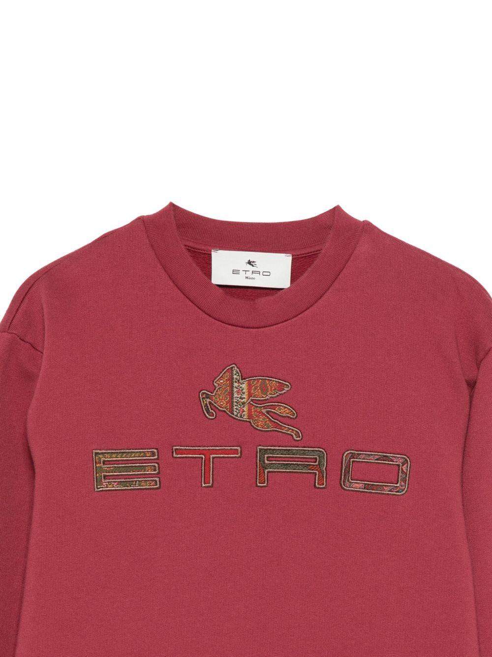Felpa per bambino ETRO KIDS rossa con logo ricamato - Rubino Kids