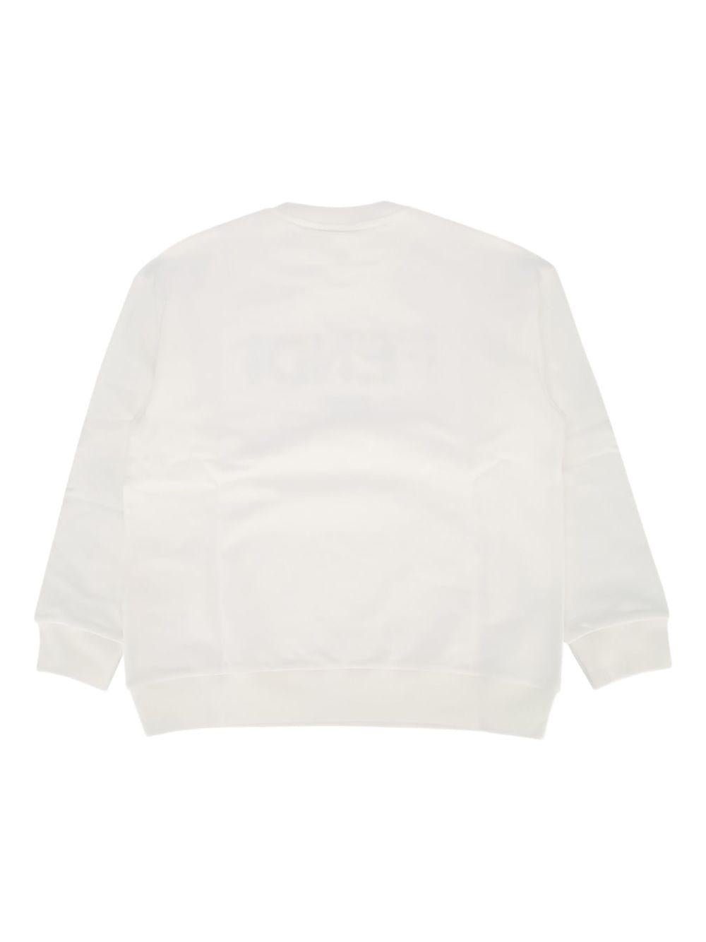 Felpa per bambino Fendi Kids bianco con stampa logo - Rubino Kids