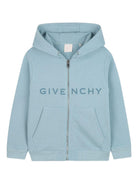 Felpa per bambino Givenchy Kids azzurro con chiusura frontale con zip - Rubino Kids