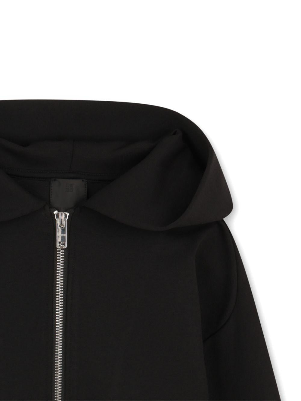Felpa per bambino Givenchy Kids nera con cappuccio e zip - Rubino Kids