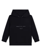 Felpa per bambino Givenchy Kids nero con cappuccio e logo in argento con decorazione borchie - Rubino Kids