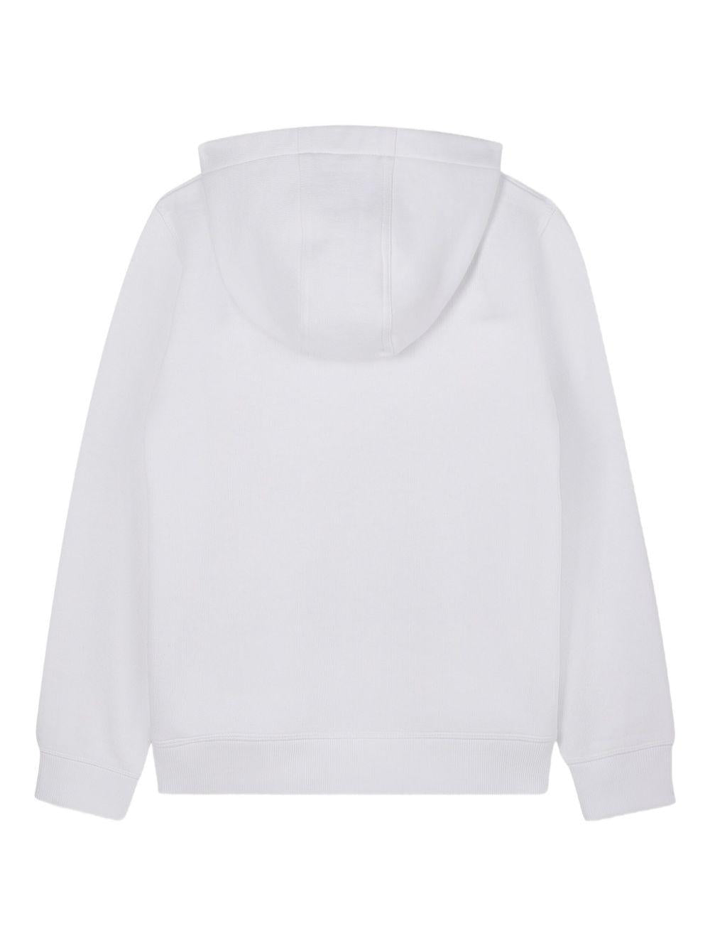 Felpa per bambino Hugo Kids bianca con cappuccio e logo - Rubino Kids