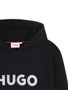 Felpa per bambino Hugo Kids nera con logo sul davanti - Rubino Kids