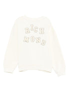 Felpa per bambino John Richmond Junior bianca con stampa logo - Rubino Kids