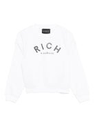 Felpa per bambino John Richmond Junior bianco con logo - Rubino Kids