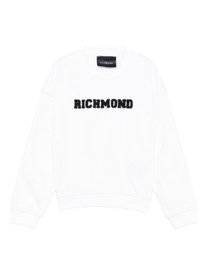 John Richmond Junior White Sweatshirt with Embroidery