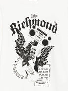 Felpa per bambino John Richmond Junior bianco con stampa logo - Rubino Kids